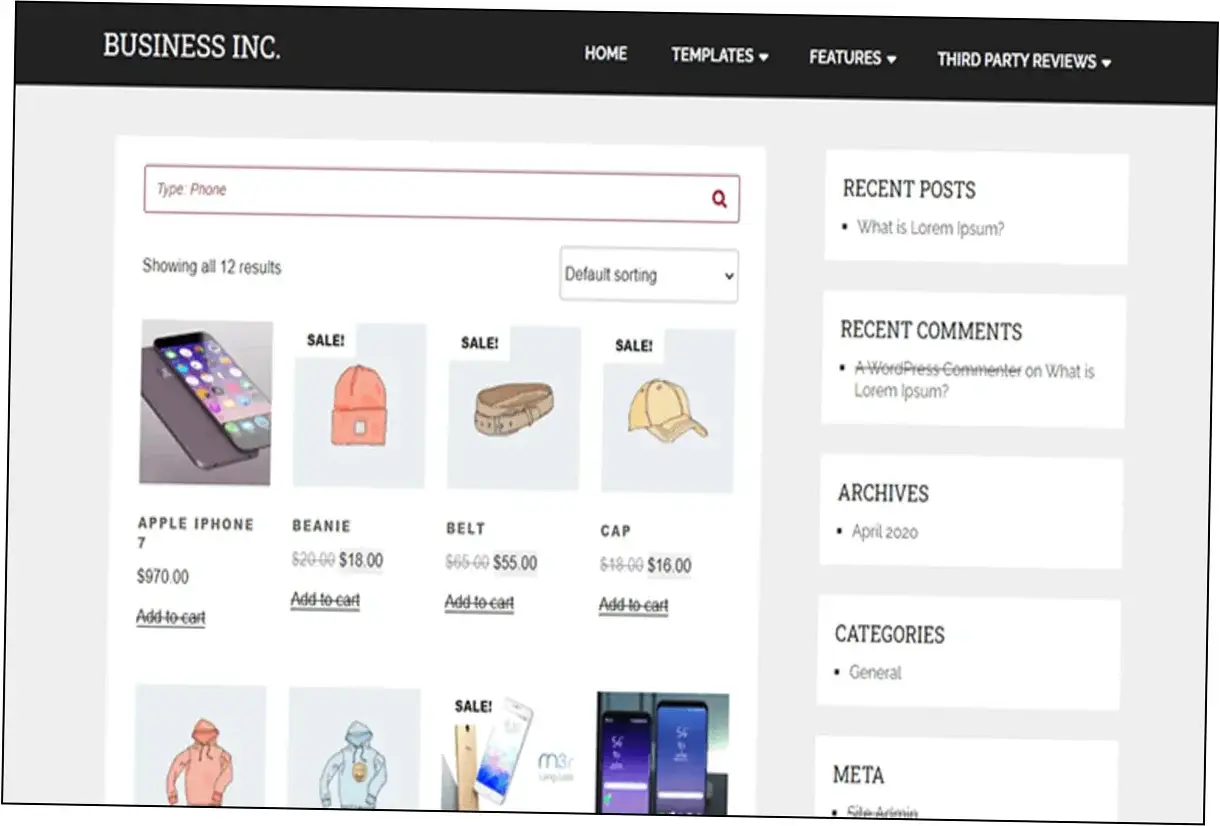 Preview of WooCommerce Product Search